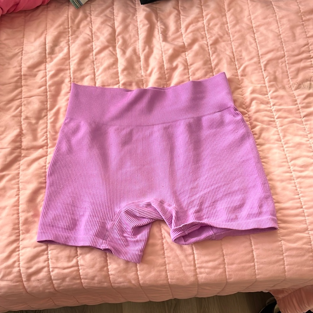 purple biker shorts